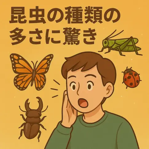 昆虫の種類の多さに驚き
